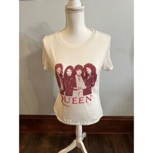 Queen Band Graphic T Shirt White Short Sleeve Official Merch Size S